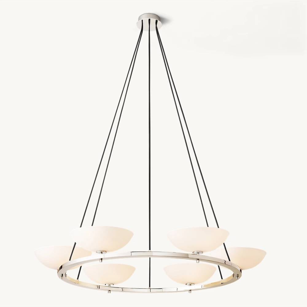 Vernet Porcelain Shade Round Chandelier 48"
