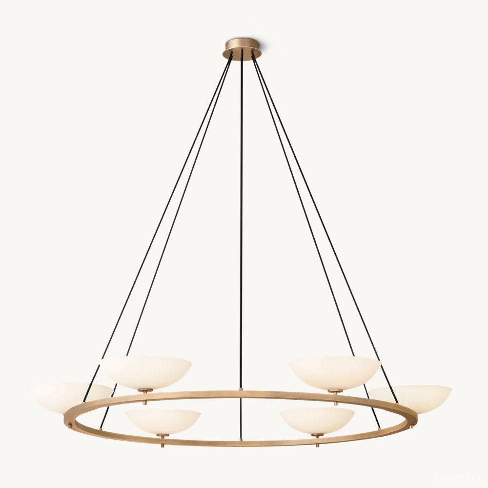 Vernet Porcelain Shade Round Chandelier 60"