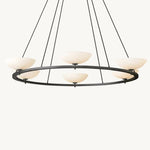 Vernet Porcelain Shade Round Chandelier 60"