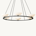 Vernet Porcelain Shade Round Chandelier 60"