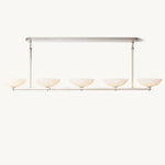 Vernet Porcelain Shade Linear Chandelier 76"