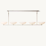 Vernet Porcelain Shade Linear Chandelier 76"