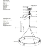 Vouvray Etched Metal Round Chandelier 48"