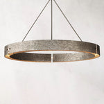 Vouvray Etched Metal Round Chandelier 60"