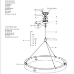 Vouvray Etched Metal Round Chandelier 60"
