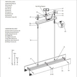 Vouvray Etched Metal Linear Chandelier 54"
