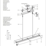 Vouvray Etched Metal Linear Chandelier 72"