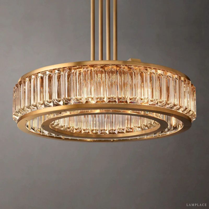 Maurier Angular Layers Round Chandelier 48"