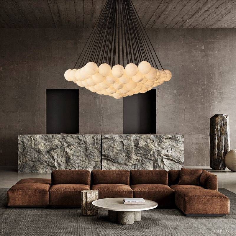 Etoelis Cluster Alabaster Round Chandelier