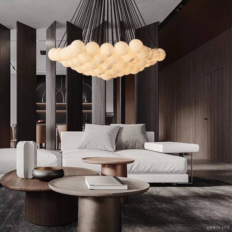 Etoelis Cluster Alabaster Round Chandelier
