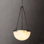 Halver Alabaster Dome Pendant Light