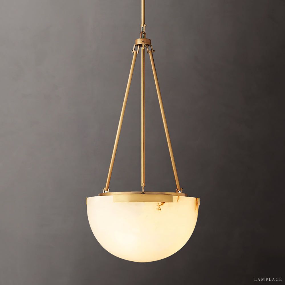 Halver Alabaster Dome Pendant Light