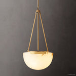 Halver Alabaster Dome Pendant Light