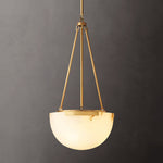 Halver Alabaster Dome Pendant Light