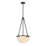 Halver Alabaster Dome Pendant Light