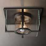 Petrus Structured Glass Square Flush Mount
