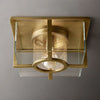 Petrus Structured Glass Square Flush Mount