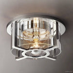 Petrus Structured Glass Round Flush Mount