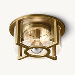 Petrus Structured Glass Round Flush Mount