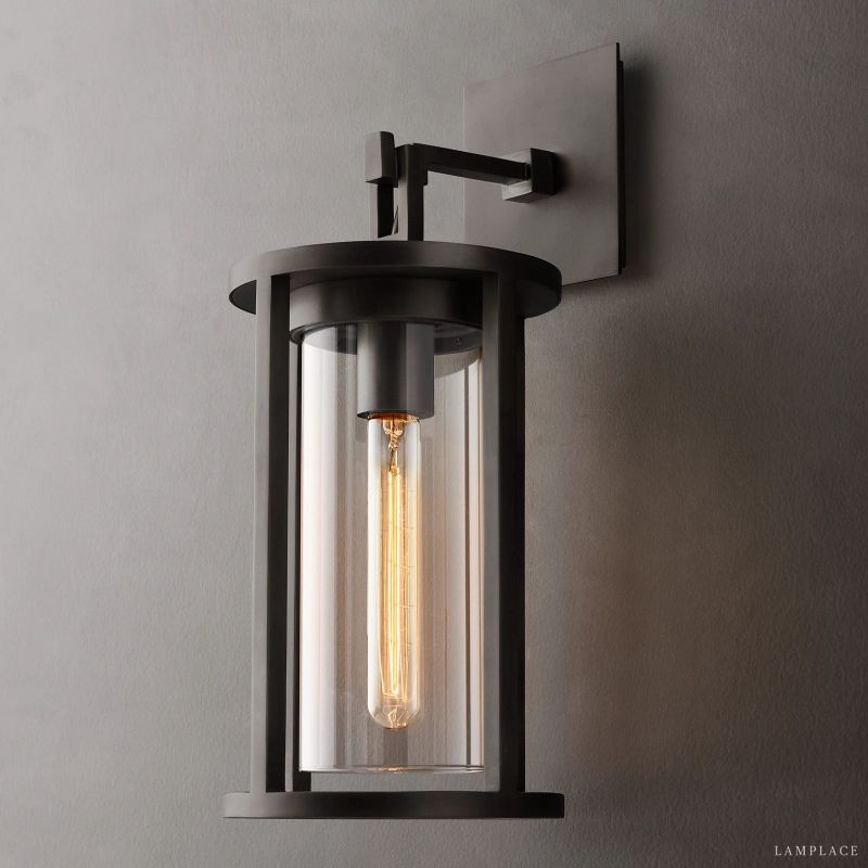 Petrus Structured Glass Round Wall Sconce