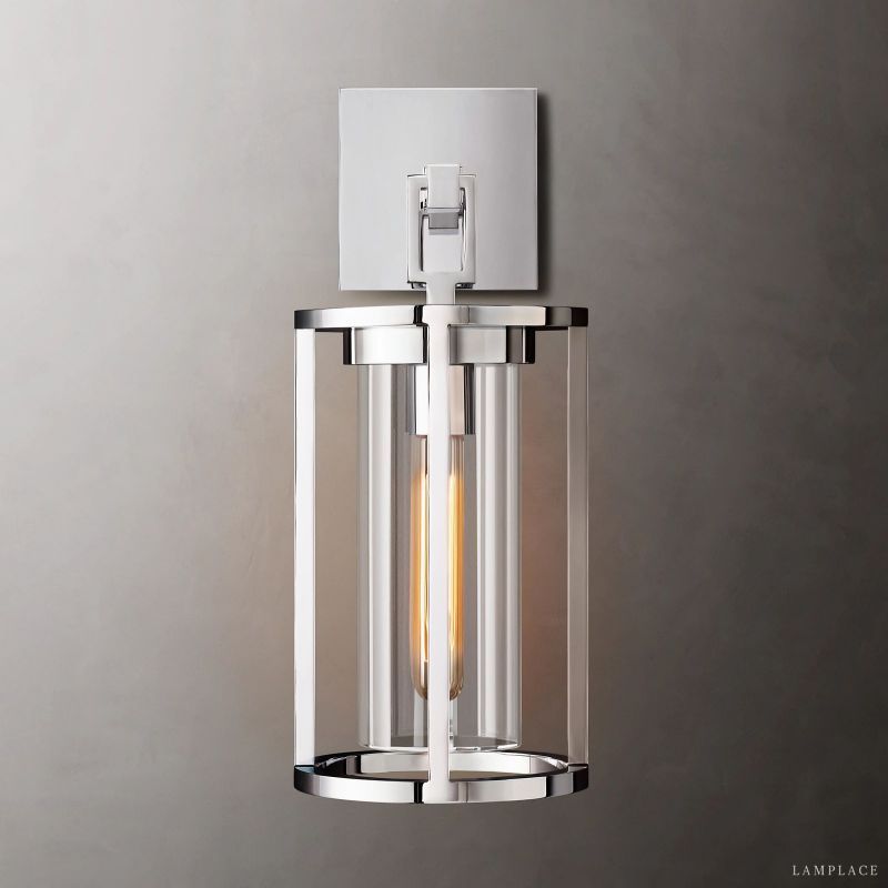 Petrus Structured Glass Round Wall Sconce