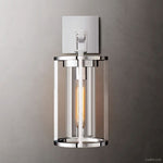 Petrus Structured Glass Round Wall Sconce