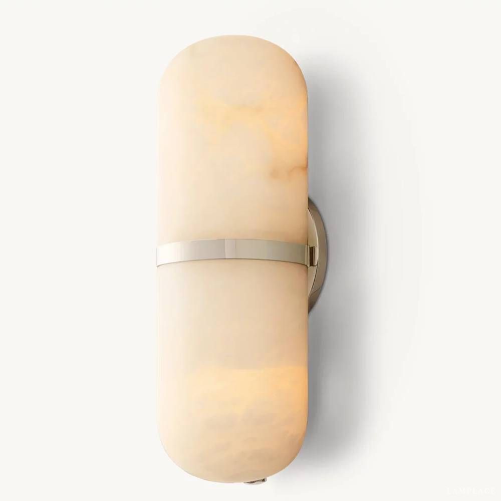 Halver Alabaster Panel Pill Wall Sconce