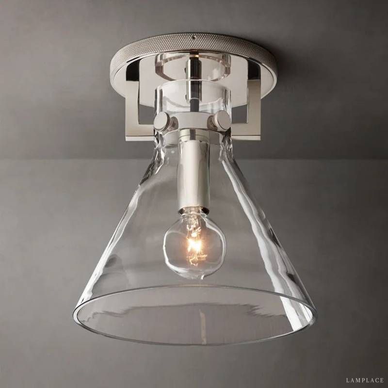 Machinist Glass Funnel Flush Mount