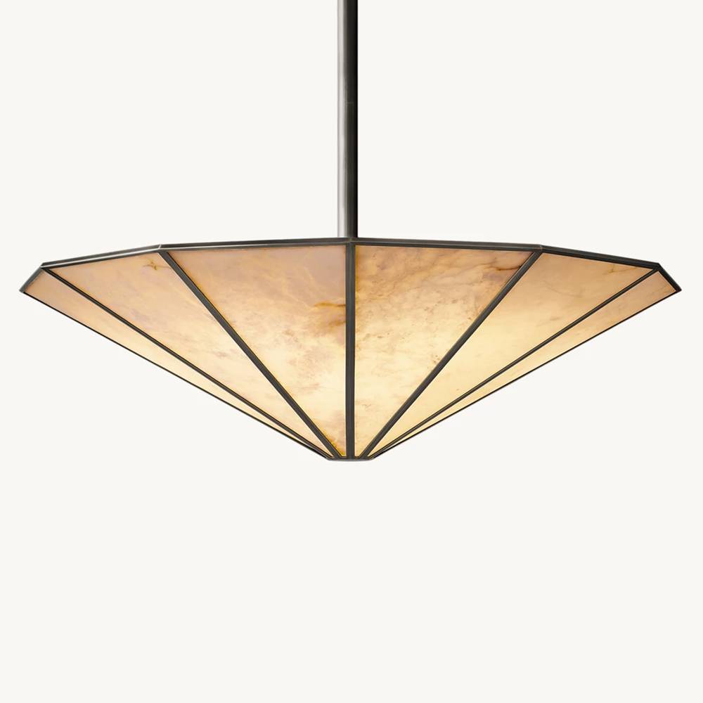 Lucette Alabaster Vein Round Chandelier 36"