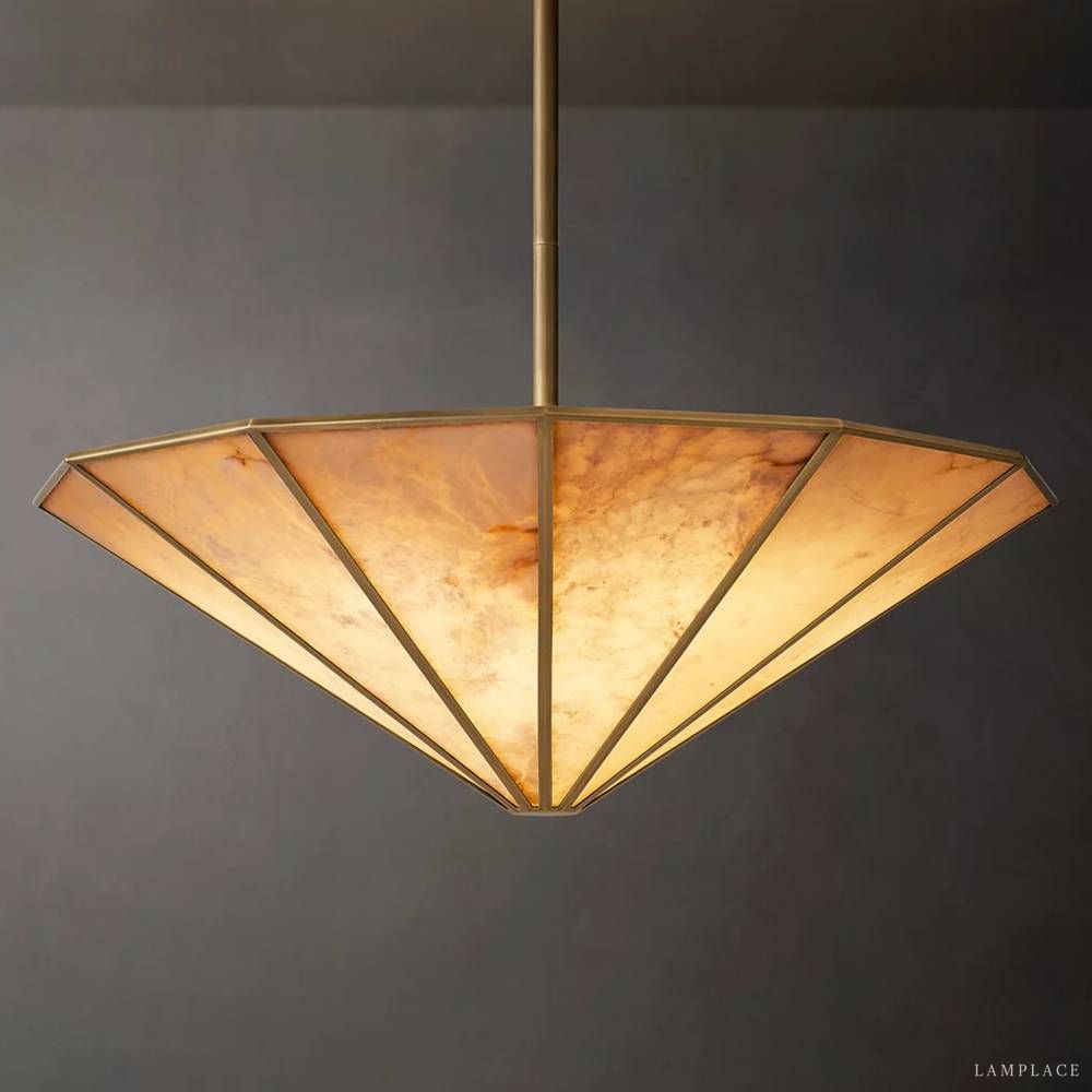 Lucette Alabaster Vein Round Chandelier 48"