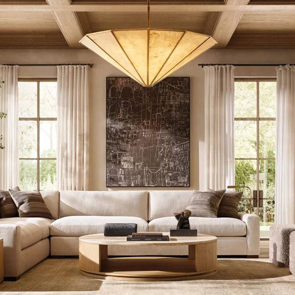 Lucette Alabaster Vein Round Chandelier 48"
