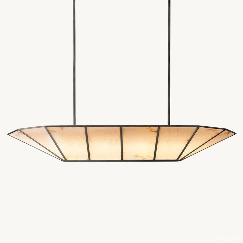 Lucette Alabaster Vein Linear Chandelier 52"