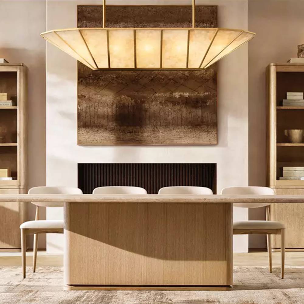 Lucette Alabaster Vein Linear Chandelier 74"