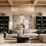 Calamette Striated Glass Round Chandelier 48"