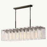 Calamette Striated Glass Rectangular Chandelier 60"