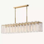 Calamette Striated Glass Rectangular Chandelier 72"