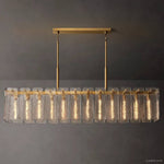 Calamette Striated Glass Rectangular Chandelier 72"