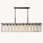 Calamette Striated Glass Rectangular Chandelier 72"