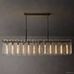 Calamette Striated Glass Rectangular Chandelier 72"