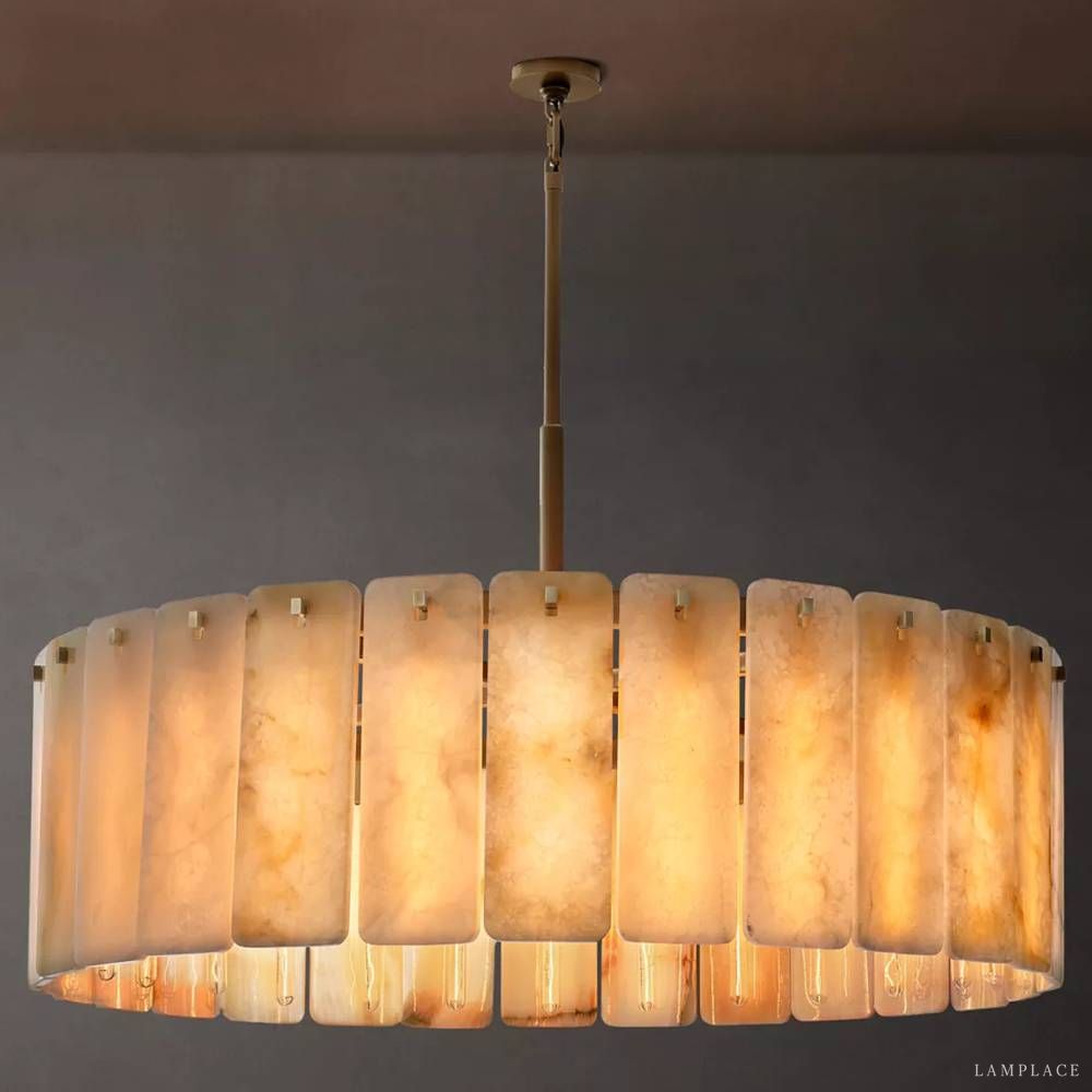 Calamette Striated Onyx Round Chandelier 48"