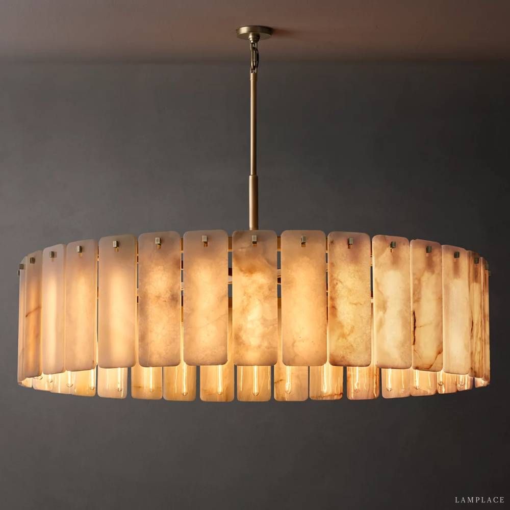 Calamette Striated Onyx Round Chandelier 60"