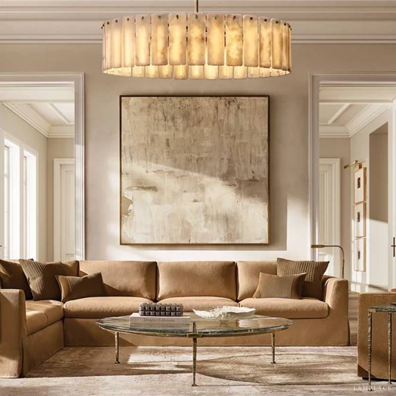 Calamette Striated Onyx Round Chandelier 48"