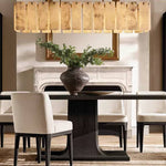 Calamette Striated Onyx Rectangular Chandelier 74"