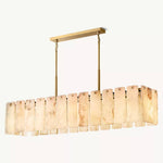 Calamette Striated Onyx Rectangular Chandelier 74"
