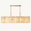 Calamette Striated Onyx Rectangular Chandelier 74"