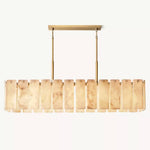 Calamette Striated Onyx Rectangular Chandelier 74"