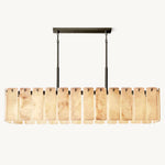 Calamette Striated Onyx Rectangular Chandelier 74"