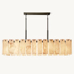 Calamette Striated Onyx Rectangular Chandelier 74"