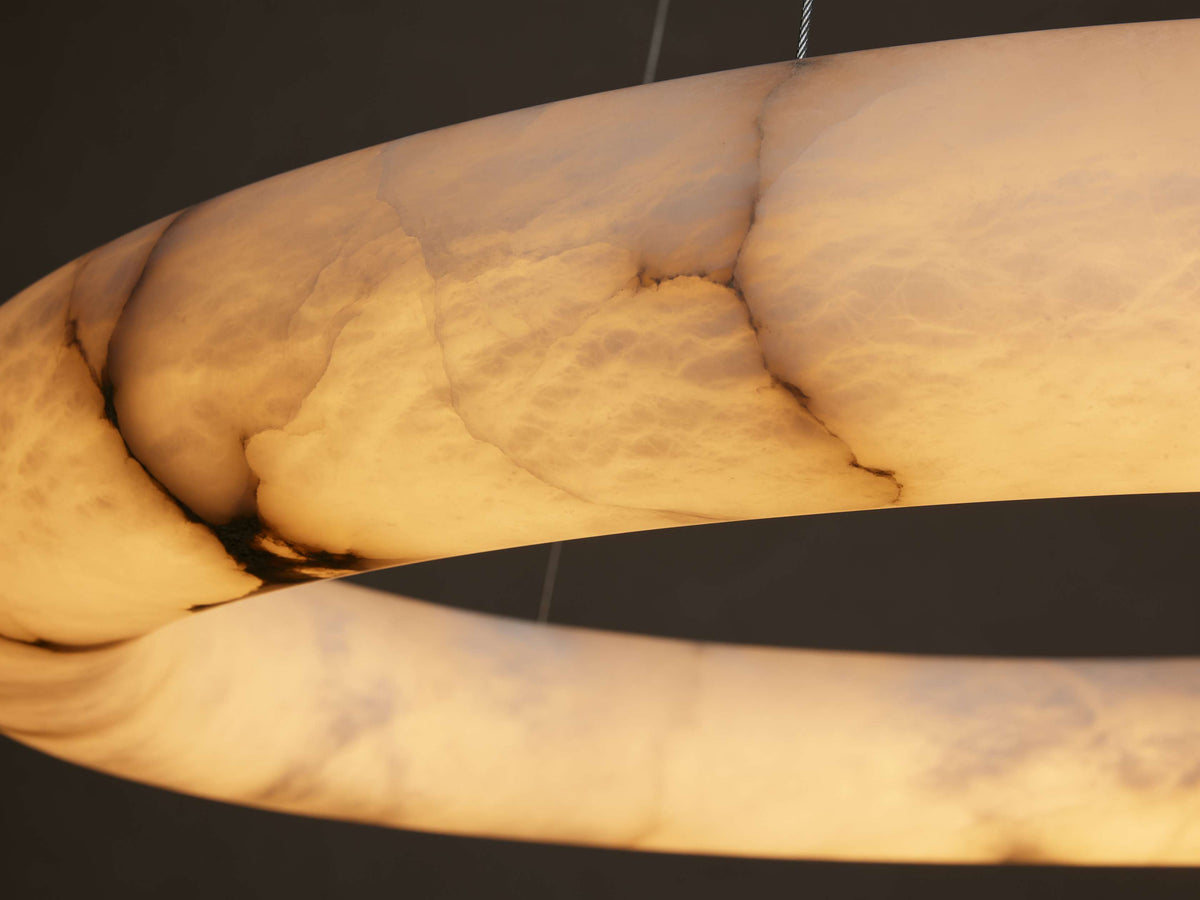 Halima Alabaster Veined Halo Chandelier