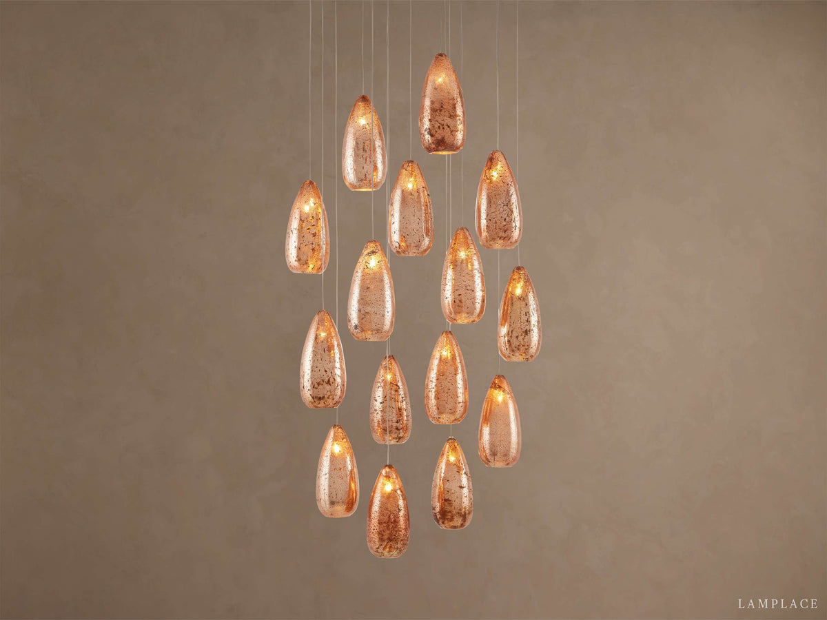 Edda Teardrop Cascade Round Chandelier